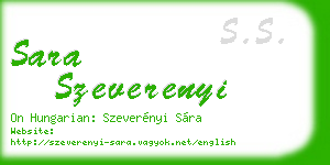 sara szeverenyi business card