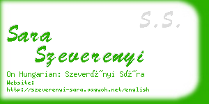 sara szeverenyi business card